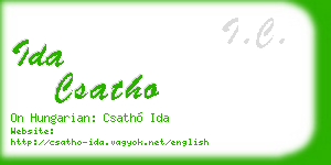 ida csatho business card